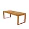 47" Brown Teak Wood Slatted Outdoor Accent Table